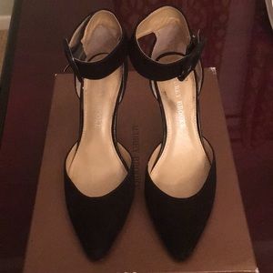 Black suede high heels